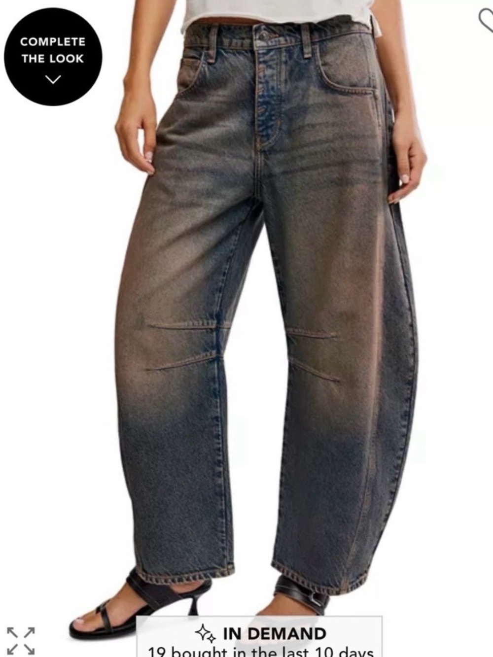 WE THE FREE mid rise barrel jeans. Lost in the Desert. NWT. - Picture 4 of 13